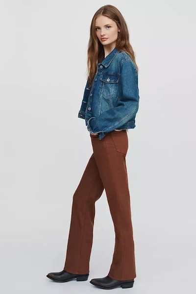Mother The Kick It High-rise Straight Leg Jeans In Brown