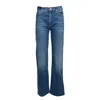 Mother The Kick It Jeans In Blue Cotton In Multi