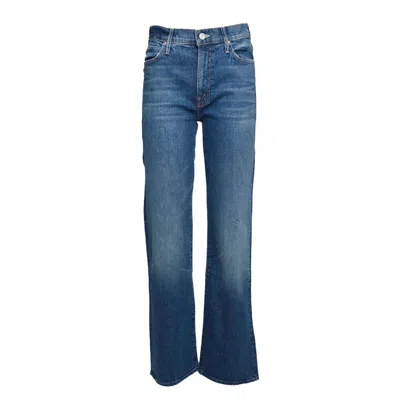 Mother The Kick It Jeans In Blue Cotton In Multi