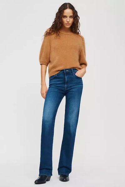 Mother The Kick It Mid Rise Straight Leg Jeans In Blue