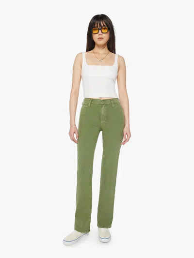 Mother The Kick It Jeans In Olive Green Denim