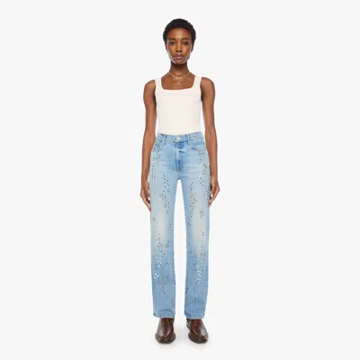 Mother The Kick It Shooting Stars Jeans In Light Blue