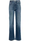 Mother The Kick It Denim Straight Jeans In Blue