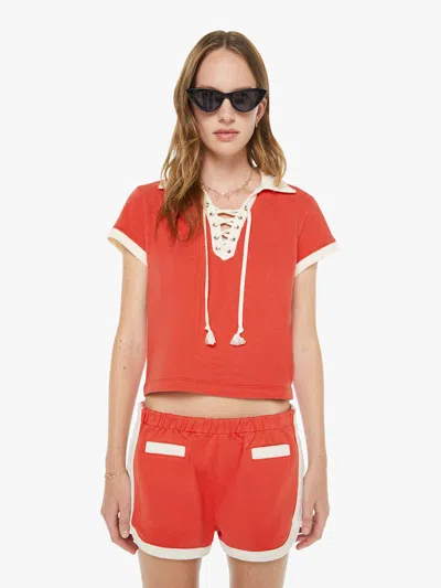 Mother The Lace Up Match Fiery T-shirt In Red