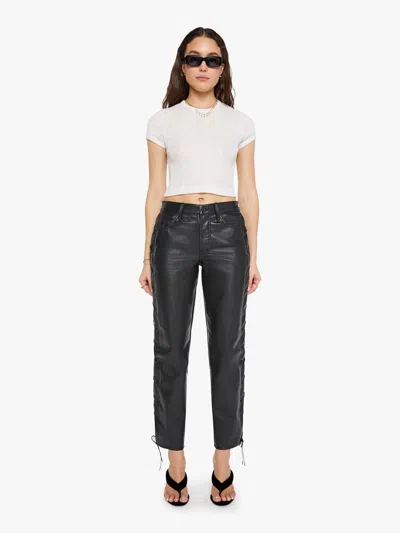 Mother The Lace Up Zip Hiker Hover Pants In Black - Size 24 In White