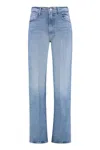 Mother The Lasso 5-pocket Straight-leg Jeans In Blue