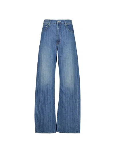 Mother The Lasso Pinstripe Jeans In Blue