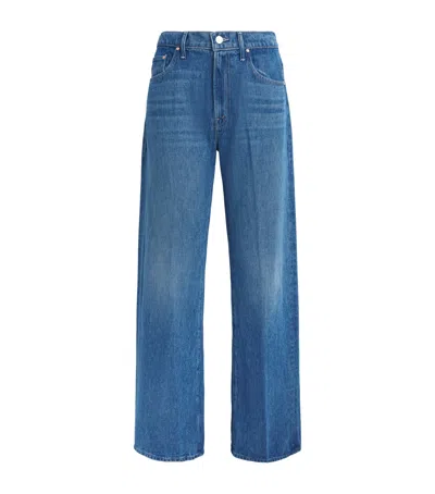 Mother The Mid Rise Lasso Sneak Straight-leg Jeans In Blue