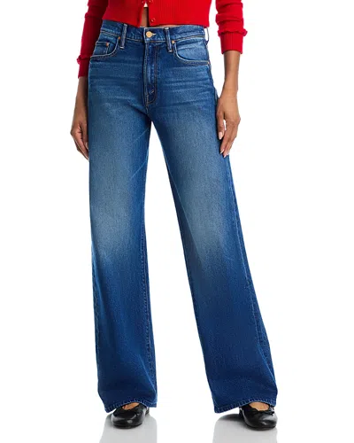 Mother The Lasso Sneak High Rise Jeans In Bunny Hop In It's A Small World