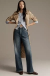 Mother The Lasso Sneak High-rise Wide-leg Jeans In Blue