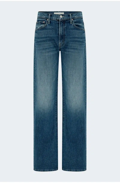 Mother Jeans The Rerun Zip Sneak With Belt Loops And Logo Embroidery On The Back In Blue Denim For Women