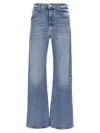 Mother Lasso Sneak Jeans In Combined Cotton Stretch In Blue