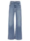 Mother Lasso Sneak Jeans In Combined Cotton Stretch In Blue