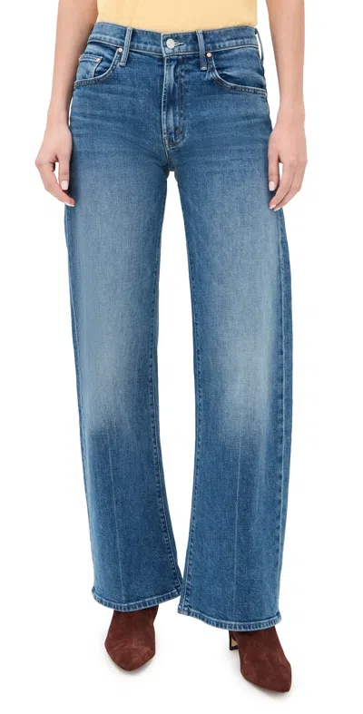 Mother The Lasso Sneak Jeans Get 2 Birds Stoned In Blue