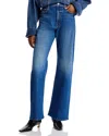Mother The Lasso Sneak High Rise Jeans In Bunny Hop In It's A Small World