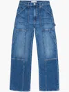 Mother The Lasso Utility Sneak Jeans In Blue