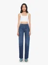 Mother The Lasso Utility Sneak Shine On Jeans In Blue