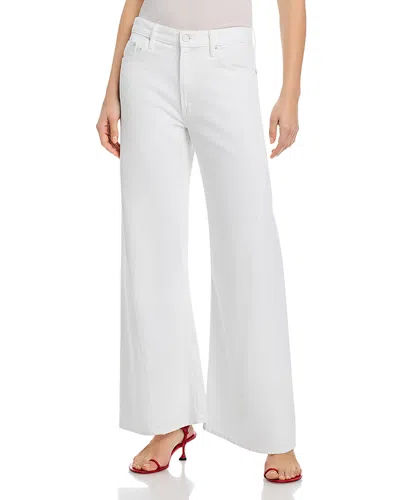 Mother The Lemon Twist Skimp High Rise Wide Leg Jeans In Pinch Of Salt In White