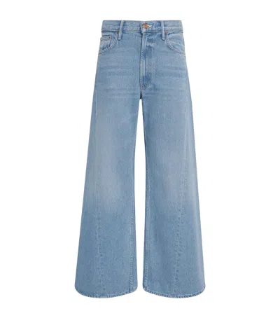 Mother The Lemon Twist Sneak Wide-leg Jeans In Blue