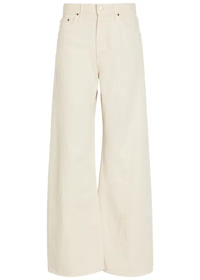 Mother The Lemon Twist Wide-leg Jeans In White