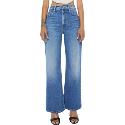 Mother The Lil Bookie Sneak High Waist Bootcut Jeans In Blue