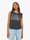 Mother The Lil Goodie Goodie Chopped Tee In Pina Colada In Black