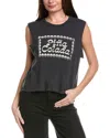 Mother Lil Goodie Goodie Chop Top In Pina Colada In Grey