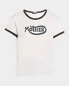 Mother Cotton The Lil Goodie Ringer T-shirt In White