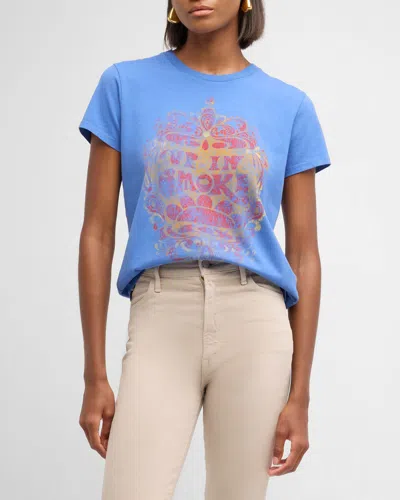 Mother The Lil Goodie Goodie Tee In Blue Up In Smoke