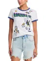 Mother The Lil Goodie Ringer Runner Tee In White
