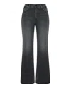 Mother Jeans Hustler Roller Sneak Fray In Black
