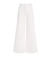 Mother The Hustler Patch Pocket Raw Hem High Waist Ankle Flare Jeans In White