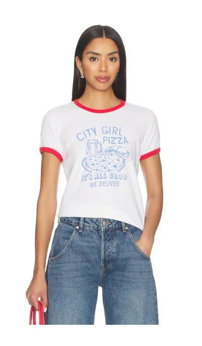 Mother The Lil Petite Goodie Ringer Tee In White