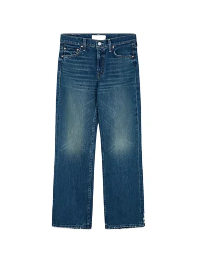 Mother The Lil Reifler Distressed Straight-leg Jeans In Blue
