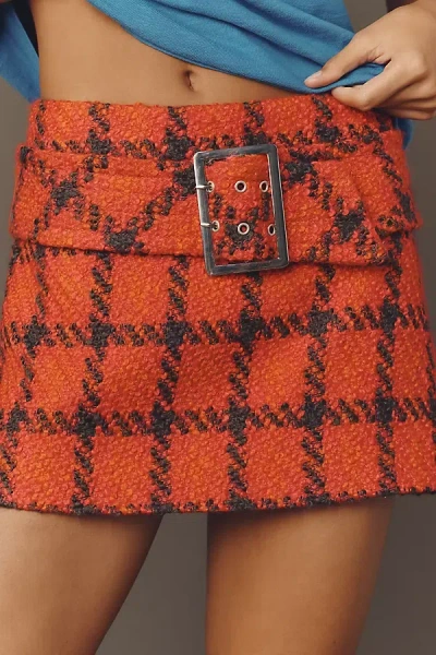 Mother The Lockstep Mini Skirt In Orange