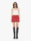 Mother The Lockstep Mini Tweedle Dee Skirt In Red