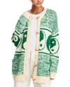 Mother The Long Drop Cardigan Forest And Cream Sweater In Forest