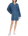 Mother The Long Haul Denim Dress In Blue