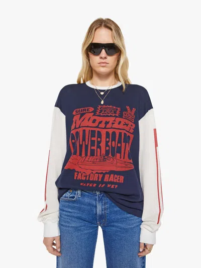 Mother The Long Sleeve Lowdown Power Boats T-shirt In Blue
