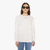 Mother The Long Sleeve Rowdy Cotton T-shirt In White