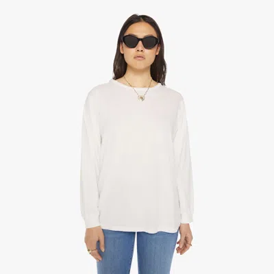 MOTHER THE LONG SLEEVE ROWDY BRIGHT T-SHIRT IN WHITE - SIZE MEDIUM