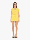 Mother The Long Story Shorts Romper Primrose In Yellow