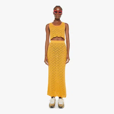 Mother The Longline Skirt Tangerine Dreams In Light Orange - Size X-large