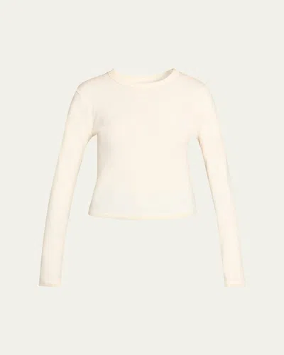 Mother The Long-sleeve Itty Bitty Crop Tee In Transparent