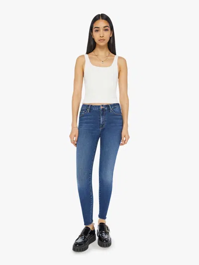 Mother The Looker Ankle Fray Yakkity Yak Jeans In Blue