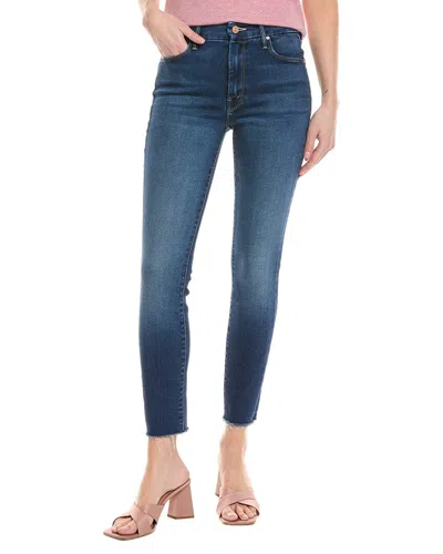 Mother The Looker Ankle Fray Yakkity Yak Skinny Jean In Blue