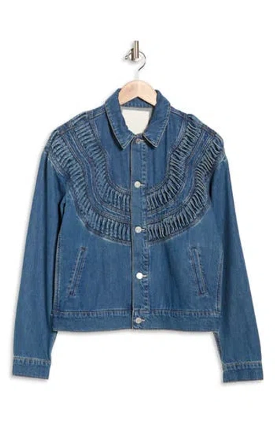 Mother The Loop De Loop Denim Trucker Jacket In Blue