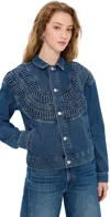 Mother Loop De Loop Rags To Riches Denim Jacket In Medium Blue In Blue