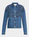 Mother Loop De Loop Rags To Riches Denim Jacket In Medium Blue In Blue