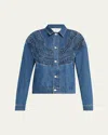 Mother Loop De Loop Rags To Riches Denim Jacket In Medium Blue In Blue